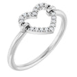 Platinum Round Natural Diamond Heart Ring