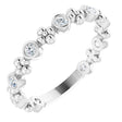 14K Gold Round Natural Diamond Beaded Ring II - White Gold