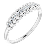 Platinum Round Natural Diamond Accented Ring