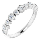 14K Gold Round Natural Diamond Bezel-Set Ring - White Gold