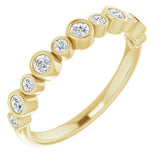 14K Gold Round Natural Diamond Bezel-Set Ring - Yellow Gold