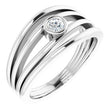 Platinum Round Natural Diamond Negative Space Ring