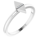 14K Gold Round Natural Diamond Geometric Ring II - White Gold