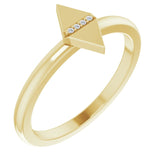 14K Gold Round Natural Diamond Geometric Ring II - Yellow Gold
