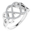 Platinum Round Natural Diamond Woven Ring