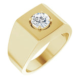 14K Gold Round Natural Diamond Solitaire Ring – 4.8mm Stones - view 4
