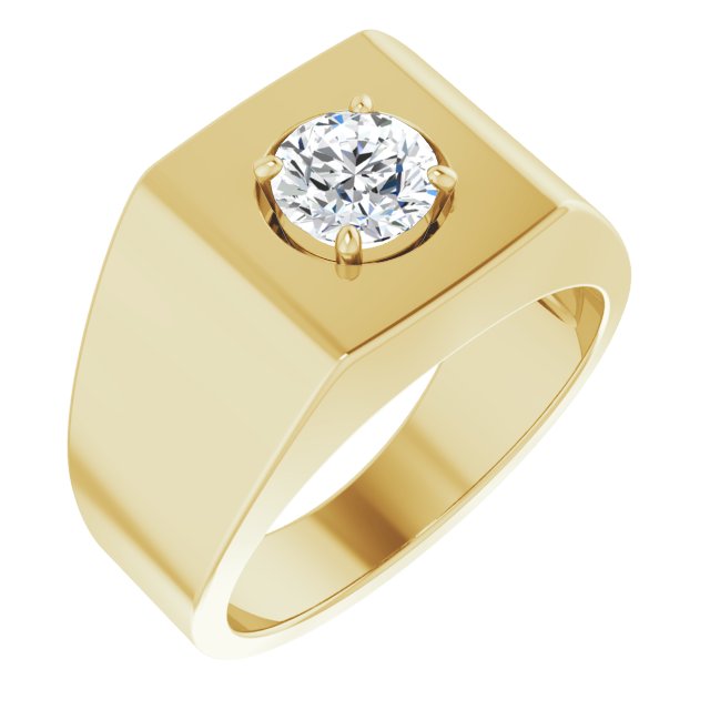 14K Gold Round Natural Diamond Solitaire Ring – 4.8mm Stones - view 4