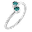 14K Gold Round Lab-Grown Alexandrite Two-Stone Ring - White Gold
