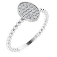 14K Gold Round Natural Diamond Cluster Ring – 1mm Stones - White Gold