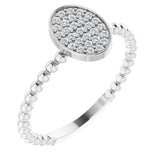 Platinum Round Natural Diamond Cluster Ring – 1mm Stones