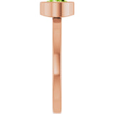 14K Gold Round Natural Peridot Bezel-Set Solitaire Ring - Rose Gold - view 4