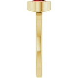 14K Gold Round Natural Mozambique Garnet Bezel-Set Solitaire Ring - Yellow Gold - view 4