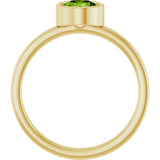 14K Gold Round Natural Peridot Bezel-Set Solitaire Ring - Yellow Gold - view 2