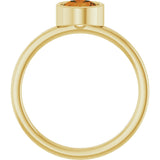 14K Gold Round Natural Citrine Bezel-Set Solitaire Ring - Yellow Gold - view 2
