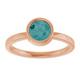 14K Gold Round Lab-Grown Alexandrite Bezel-Set Solitaire Ring - Rose Gold - view 3