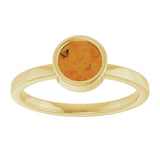 14K Gold Round Natural Citrine Bezel-Set Solitaire Ring - Yellow Gold - view 3