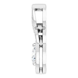14K Gold Pear Natural Diamond Accented Halo-Style Pendant - view 3