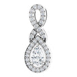 14K Gold Pear Natural Diamond Accented Halo-Style Pendant
