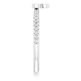Platinum Round Natural Diamond Asymmetric Stackable Ring – 2mm Stones - view 4