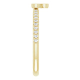 14K Gold Round Natural Diamond Asymmetric Stackable Ring – 2mm Stones - Yellow Gold - view 4