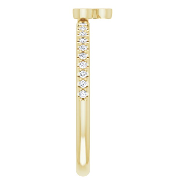 14K Gold Round Natural Diamond Asymmetric Stackable Ring – 2mm Stones - Yellow Gold - view 4