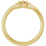 14K Gold Round Natural Citrine Youth Flower Ring - Yellow Gold - view 2