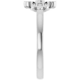 14K Gold Round Natural Diamond Hamsa Ring - White Gold - view 4