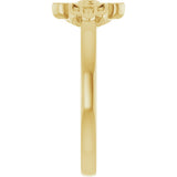 14K Gold Round Natural Diamond Hamsa Ring - Yellow Gold - view 4