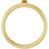 14K Gold Round Natural Citrine Asymmetric Stackable Ring - Yellow Gold - view 2