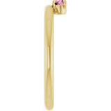 14K Gold Round Natural Pink Tourmaline Asymmetric Stackable Ring - Yellow Gold - view 4