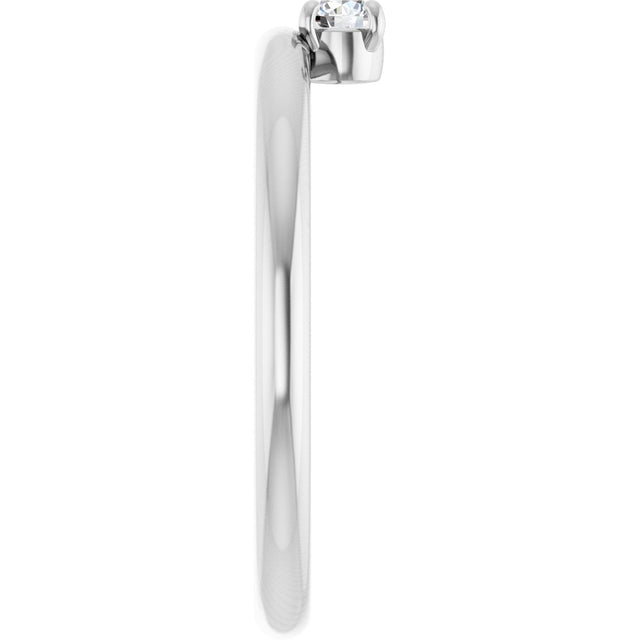 Platinum Round Natural Diamond Asymmetric Stackable Ring - view 5