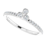 Platinum Round Natural Diamond Asymmetric Stackable Ring – 2mm Stones - view 5