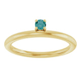 14K Gold Round Lab-Grown Alexandrite Asymmetric Stackable Ring - Yellow Gold - view 5