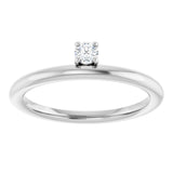Platinum Round Natural Diamond Asymmetric Stackable Ring - view 3