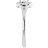 14K Gold Round Natural Diamond Youth Flower Ring - White Gold - view 4