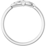 Platinum Round Natural Diamond Hamsa Ring - view 2