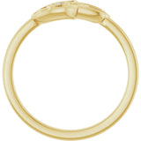 14K Gold Round Natural Diamond Hamsa Ring - Yellow Gold - view 2
