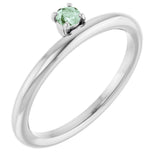 14K Gold Round Lab-Grown Alexandrite Asymmetric Stackable Ring - White Gold - view 2