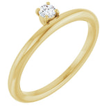 14K Gold Round Lab-Grown Diamond Asymmetric Stackable Ring - Yellow Gold