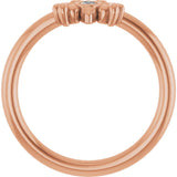14K Gold Round Natural Diamond Youth Bee Ring - Rose Gold - view 2