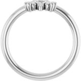 Platinum Round Natural Diamond Youth Bee Ring - view 2