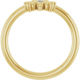 14K Gold Round Natural Diamond Youth Bee Ring - Yellow Gold - view 2