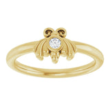 14K Gold Round Natural Diamond Youth Bee Ring - Yellow Gold - view 3