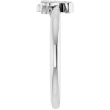 Platinum Round Natural Diamond Youth Bee Ring - view 4