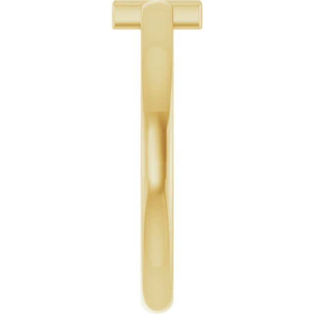 14K Gold Round Natural Diamond Youth Sideways Cross Ring - Yellow Gold - view 4