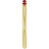 14K Gold Round Natural Ruby Accented Stackable Ring - Yellow Gold - view 4
