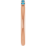 14K Gold Round Natural Blue Zircon Accented Stackable Ring - Rose Gold - view 4