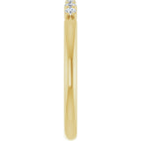 14K Gold Round Natural Diamond Accented Stackable Ring - Yellow Gold - view 4