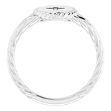 14K Gold Round Natural Diamond Cross Ring – 0.9mm Stones - White Gold - view 2