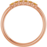 14K Gold Round Natural Citrine Accented Stackable Ring - Rose Gold - view 2